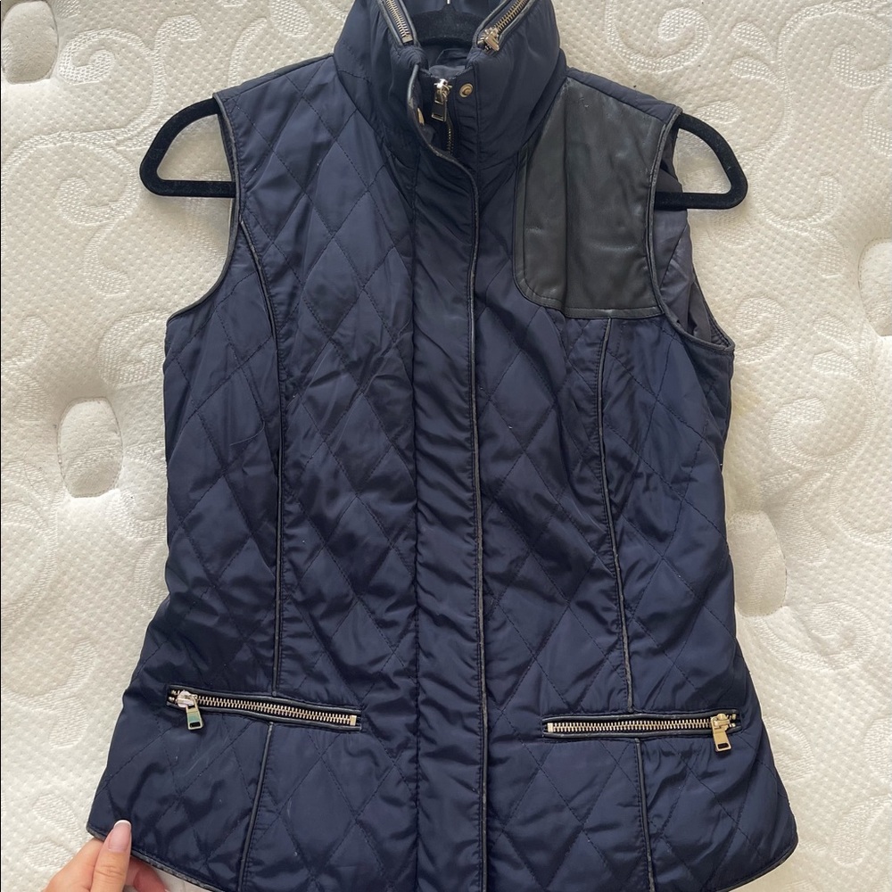 Zara Navy Quilted Vest